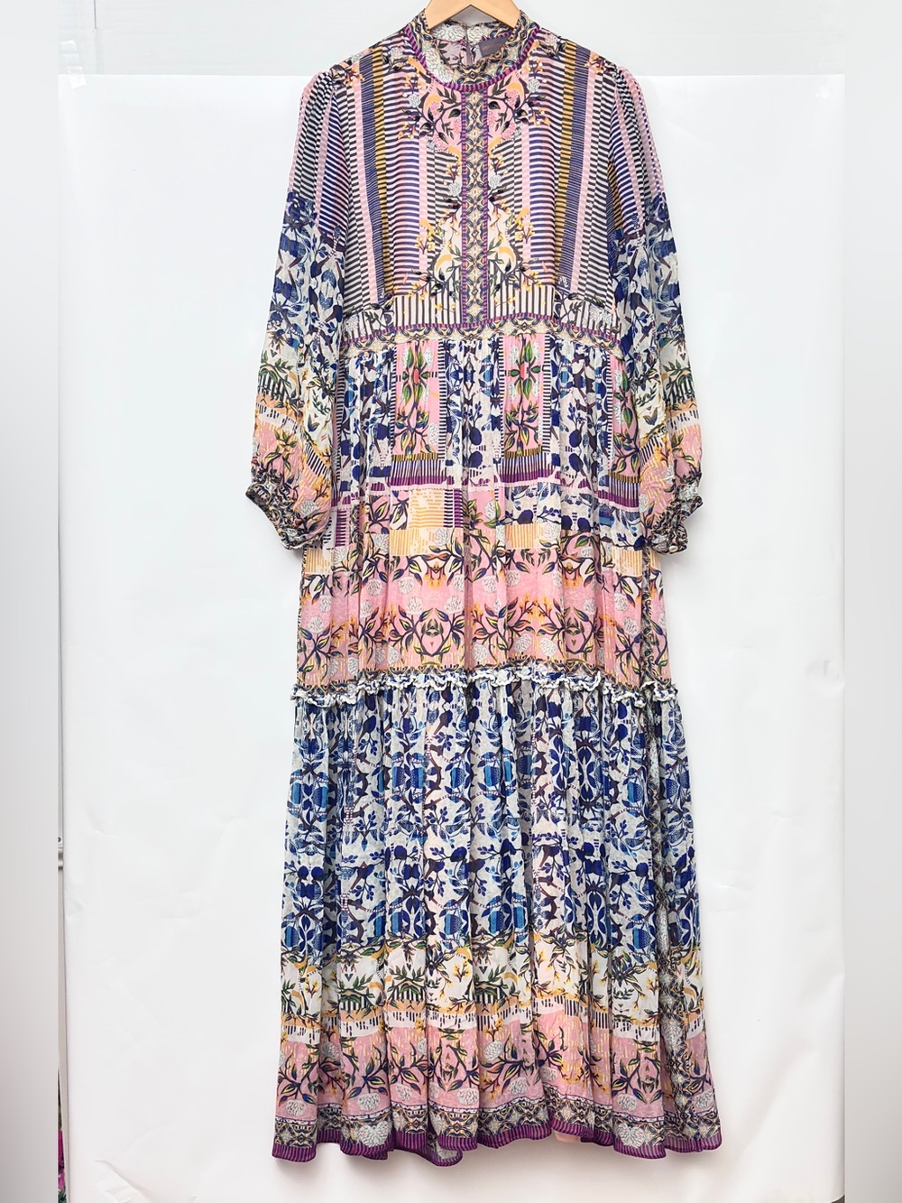 Anthropologie Bhanuni by Jyoti Anastasia Sequin Floral Maxi Dress Large 12